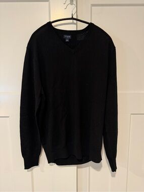 J Crew Merino Blend Men’s V-Neck Sweater - Black